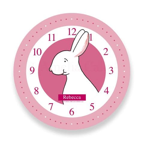 Little Rabbit With Clock Personalised Rabbit Clock - Twitch the Little Rabbit