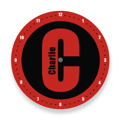 Personalised Red Clock - LF Juniors Big Dot Range