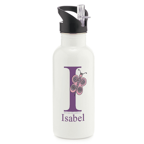 Personalised Stainless Steel Water Bottle - Flutter the Little Butterfly