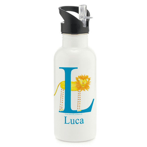 Personalised Stainless Steel Water Bottle - Meow the Little Lion