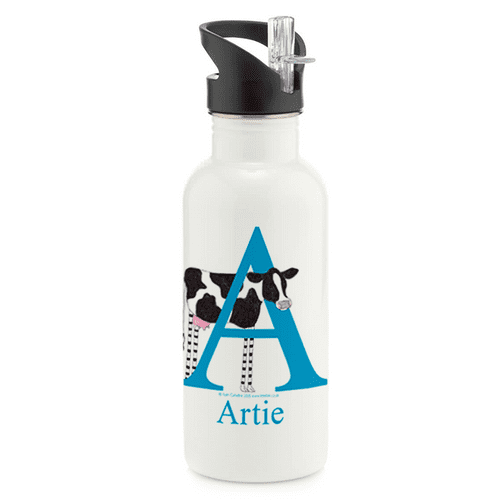 Personalised Stainless Steel Water Bottle - Moo Moo the Little Cow