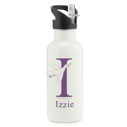 Personalised Stainless Steel Water Bottle - Peace the Little Dove