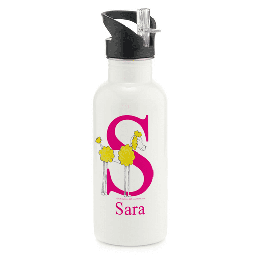 Personalised Stainless Steel Water Bottle - Puffball the Little Dog