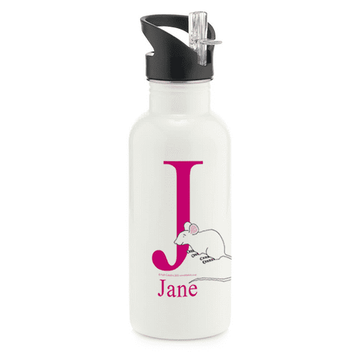 Personalised Stainless Steel Water Bottle - Scrabble the Little Mouse