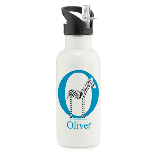 Personalised Stainless Steel Water Bottle - Stripe the Little Zebra