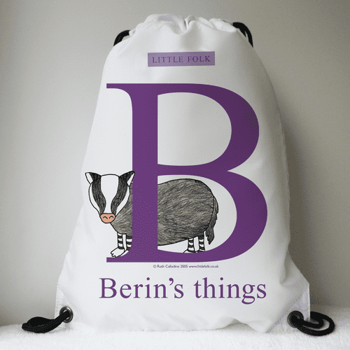 Personalised Swimming Bags - Snuffles the Little Badger