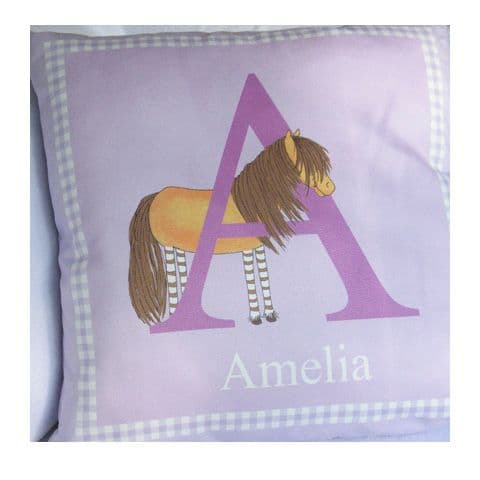 Personalised Velvet Cushion - Alphabet in Lilac