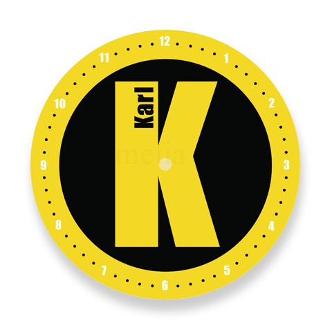 Personalised Yellow Clock - LF Juniors Big Dot Range