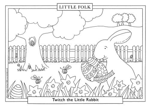 Rabbit - Twitch the Little Rabbit Downloadable Colouring Sheet