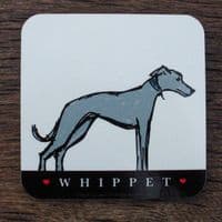 Whippet Dog Mug & Coaster Set - Posing Whippet Duo