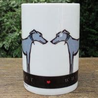 Whippet Dog Mug & Coaster Set - Posing Whippet Duo