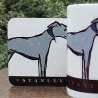 Whippet Dog Mug & Coaster Set - Posing Whippet Large