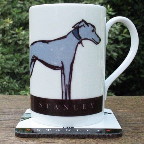 Whippet Dog Mug & Coaster Set - Posing Whippet Large