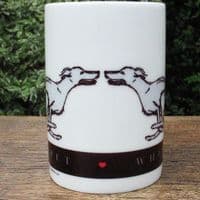 Whippet Dog Mug & Coaster Set - Running Whippet Duo