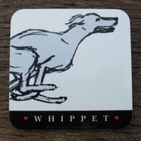 Whippet Dog Mug & Coaster Set - Running Whippet Large
