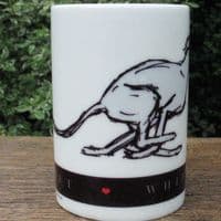 Whippet Dog Mug & Coaster Set - Running Whippet Large