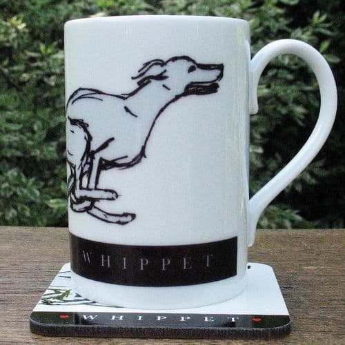 Whippet Dog Mug & Coaster Set - Running Whippet Large