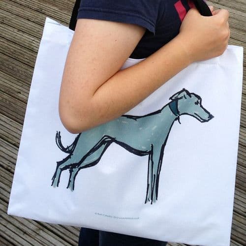 Whippet Dog Shopping Bag, Beach Bag - Posing Whippet