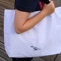 Whippet Dog Shopping Bag, Beach Bag - Running Whippet