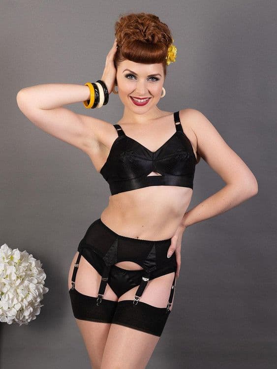 Narrow 6 strap Suspender belt