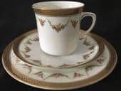 Allertons late Victorian tea trio roses & gilt