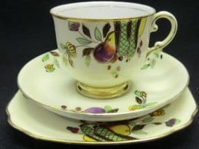 Art Deco hand painted tea trio