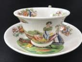 CAREWORN HILDITCH 'ladies with dove' cup and saucer a/f