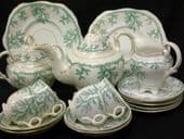 CAREWORN Mid Victorian part tea service for four.