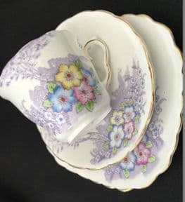 Colclough Art Deco Lavender print trio