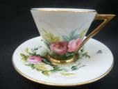 George Jones Stunning coffee cup & saucer HANDPAINTED