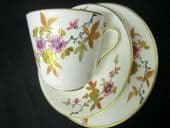 Handpainted Victorian floral tea trio