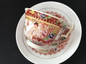 HILDITCH 'Lady with bird cage' cup & saucer (1)