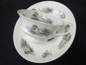 NOW SOLD MINTON bat printed cup & saucer c1830