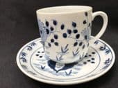 Oriental espresso cup & saucer blue & white