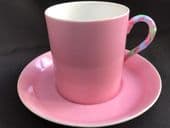 Paladin china PINK deco coffee can and saucer