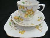 Roslyn China Art Deco tea trio