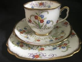 Royal Albert Art Deco tea trio.