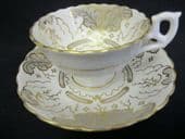 SOLD Early Victorian HAMILTON & MOORE cup & saucer