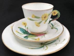 SOLD Harvey Adams Botanical tea trio c1870
