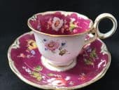 SOLD- MINTON coffee cup & saucer hand painted