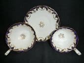 SOLD Regency tea & coffee trio Navy/Gilt - COalport?