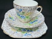 Stanley china tea trio - gilt lace