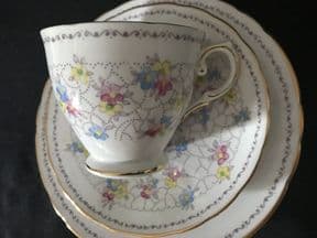 Tuscan China pink and chintz trio