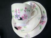 Tuscan china Pink ground Art deco Tea trio