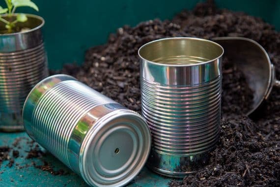 Plant Pots – Box of 12 | Small Metal Plant Pots Made from Tin Cans