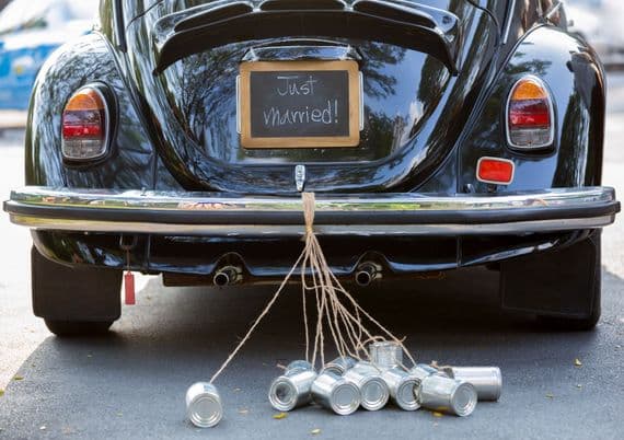 Wedding Car Tin Cans – Box of 12 | Just Married Car Decoration UK