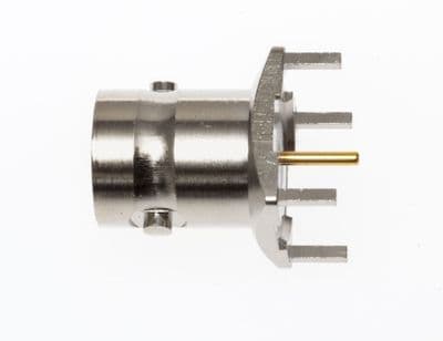 13-22-5 BNC Co-axial Connector, Straight PCB Mount 50 ohm Jack Receptacle