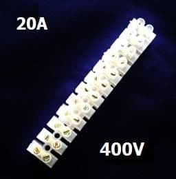 20 AMP TERMINAL BLOCKS 14mm² 12WAY BLOCK CLEAR POLYETHYLENE PE