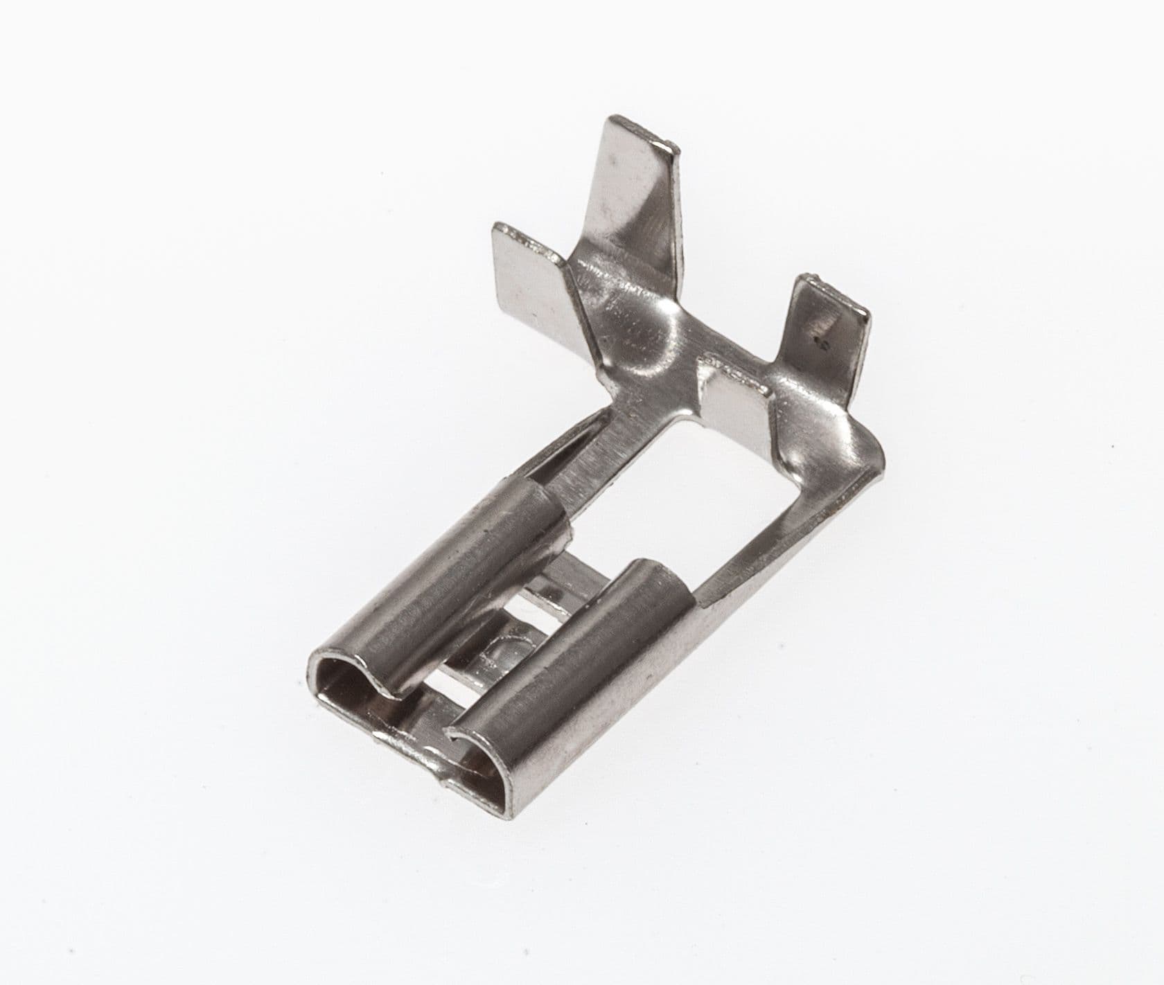 100 Pack Non-Insulated Flag Terminals – 22-18 Gauge, 1/4" Tab – Quick Disconnect Connectors By Sherco