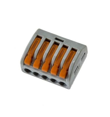 5 Way Cage Clamp Electrical Reusable Wire Connector Terminal Block 240V 32Amp